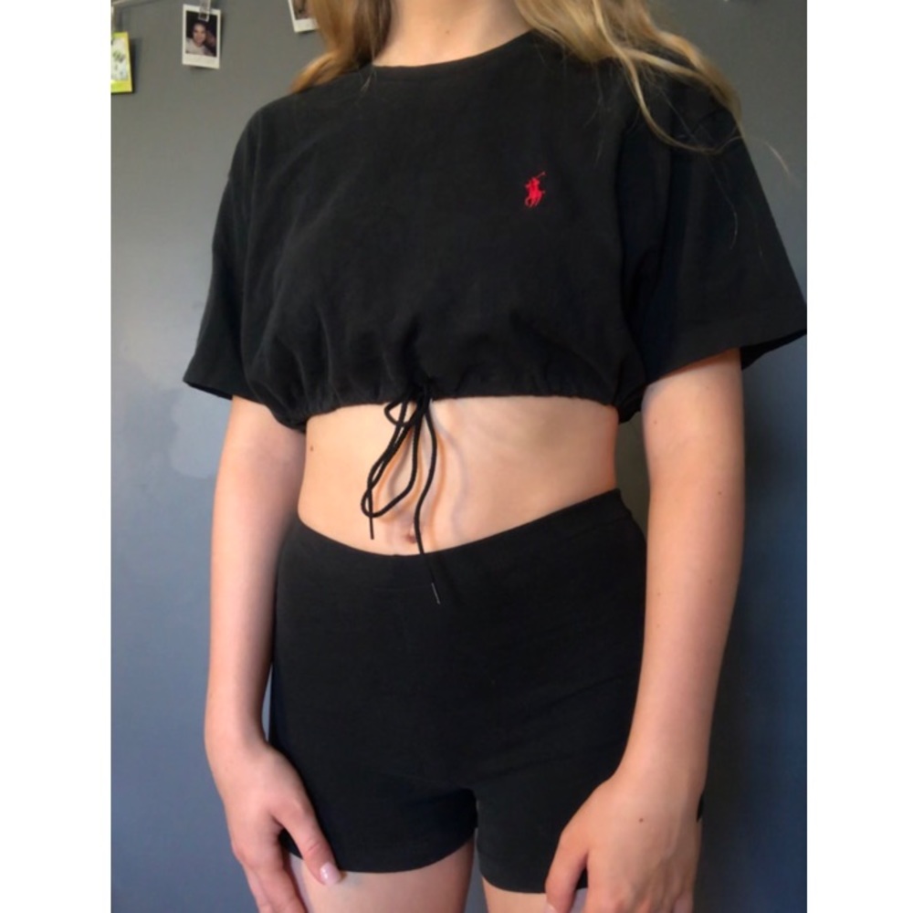 Polo crop top and shorts set